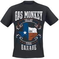 Gas Monkey Garage - Drapeau Du Texas - T-Shirt Manches courtes - Homme - noir