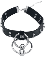 Gothicana by EMP - Choker Anneaux - Serre-cou - Femme - noir argent
