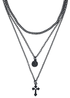 Gothicana by EMP - Croix Noire Mate - Collier - Femme - noir