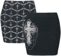 Gothicana by EMP - Gothicana X Anne Stokes - Doppelpack Röcke - Jupe courte - Femme - noir