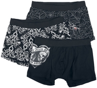 Gothicana by EMP - Gothicana X Anne Stokes - Boxershorts Set - Lot de Boxers - Homme - noir