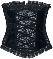 Gothicana by EMP - Korsage aus Spitze und Samt - Ceinture Corset - Femme - noir