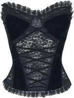 Gothicana by EMP - Korsage aus Spitze und Samt - Corset - Femme - noir