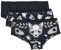 Gothicana by EMP - Lot De Culottes Imprimé Chat Mystique & Planche Ouija - Lot de culottes - Femme - noir