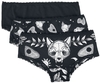 Gothicana by EMP - Lot De Culottes Imprimé Chat Mystique & Planche Ouija - Lot de culottes - Femme - noir
