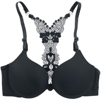 Grey Velvet - Racerback Bra - Brassière - Femme - noir