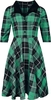 Hell Bunny - Beryl Mid Dress - Robe mi-longue - Femme - noir vert