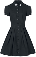 Hell Bunny - Boutons Cœurs - Robe mi-longue - Femme - noir