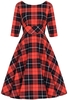 Hell Bunny - Clementine 50s Dress - Robe mi-longue - Femme - noir orange
