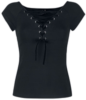 Hell Bunny - Haut Belladonna - T-Shirt Manches courtes - Femme - noir