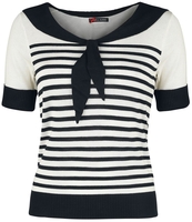 Hell Bunny - Haut Coco - T-Shirt Manches courtes - Femme - noir blanc