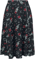 Hell Bunny - Rzoey Skirt - Jupe mi-longue - Femme - noir rouge