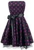 H&R London - Big Purple Dots - Robe courte - Femme - noir rose