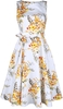 H&R London - Brooke Floral Swing Dress - Robe mi-longue - Femme - multicolore