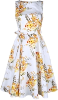 H&R London - Brooke Floral Swing Dress - Robe mi-longue - Femme - multicolore