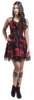 H&R London - Robe Gothique Red Tartan - Robe courte - Femme - noir rouge