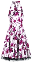 H&R London - Robe Pink Floral - Robe mi-longue - Femme - blanc rose