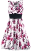 H&R London - Robe Pink Floral - Robe mi-longue - Femme - blanc rose