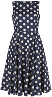 H&R London - Robe Swing Zea - Robe mi-longue - Femme - bleu blanc