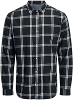 Jack & Jones - JJEGINGHAM TWILL SHIRT L/S NOOS - Chemise manches longues - Homme - blanc noir