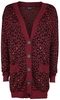 Jawbreaker - Gilet Oversize Imprimé Léopard Rouge - Cardigan - Femme - rouge noir
