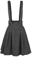 Jawbreaker - Jupe Grise Taille Haute Avec Bretelles - Jupe courte - Femme - gris