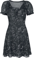 Jawbreaker - Night Forest Mesh Dress - Robe courte - Femme - noir blanc