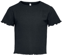 Kids ONLY - Nella Rib Shirt - T-Shirt Manches courtes - Femme - noir