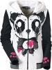 Killer Panda - Sweat À Capuche Mase - Sweat-shirt zippé à capuche - Femme - blanc noir