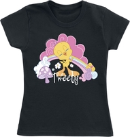 Looney Tunes - Kids - Tweety - Rainbow - T-shirt - Femme - noir
