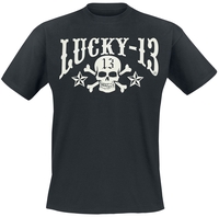 Lucky 13 - Skull Stars - T-Shirt Manches courtes - Homme - noir