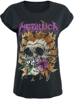 Metallica - Flower Skull - T-Shirt Manches courtes - Femme - noir