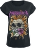 Metallica - Flower Skull - T-Shirt Manches courtes - Femme - noir