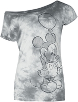 Mickey & Minnie Mouse - Baloon - T-Shirt Manches courtes - Femme - gris