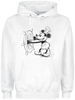 Mickey & Minnie Mouse - Croquis Steamboat - Sweat-shirt à capuche - Homme - blanc