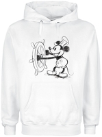 Mickey & Minnie Mouse - Croquis Steamboat - Sweat-shirt à capuche - Homme - blanc