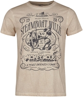 Mickey & Minnie Mouse - Disney 100 - Steamboat Willie - T-Shirt Manches courtes - Homme - beige