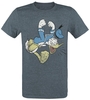 Mickey & Minnie Mouse - Donald Duck - Canard En Colère - T-Shirt Manches courtes - Homme - bleu foncé chiné