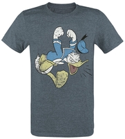 Mickey & Minnie Mouse - Donald Duck - Canard En Colère - T-Shirt Manches courtes - Homme - bleu foncé chiné