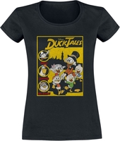 Mickey & Minnie Mouse - Donald Duck - Duck Tales Cover - T-Shirt Manches courtes - Femme - noir