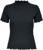 Only - Haut Col Montant Emma - T-Shirt Manches courtes - Femme - noir
