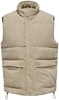 ONLY and SONS - ONSCASH Corduroy Puffer Vest - Veste - Homme - beige
