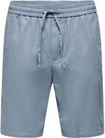 ONLY and SONS - ONSLINUS 0007 Cot LIN SHORTS NOOS - Short - Homme - gris bleu