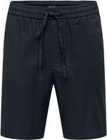 ONLY and SONS - ONSLINUS 0007 Cot LIN SHORTS NOOS - Short - Homme - noir