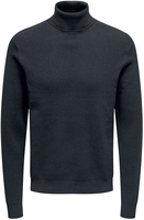ONLY and SONS - ONSPHIL Reg 12 Struc Roll Neck Knit - Sweat-shirt - Homme - noir