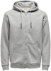 ONLY and SONS - Sweat À Capuche Zippé Sceres Life Thr. - Sweat-shirt zippé à capuche - Homme - gris clair chiné