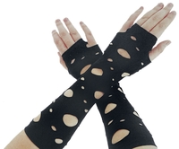 Pamela Mann - Lace up sleeve glove - Mitaines montantes - Femme - noir