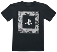 Playstation - Enfants - Carré Camouflage - T-Shirt Manches courtes - Unisexe - noir