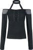 Poizen Industries - Nocturna Top - T-shirt manches longues - Femme - noir