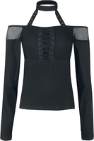 Poizen Industries - Nocturna Top - T-shirt manches longues - Femme - noir